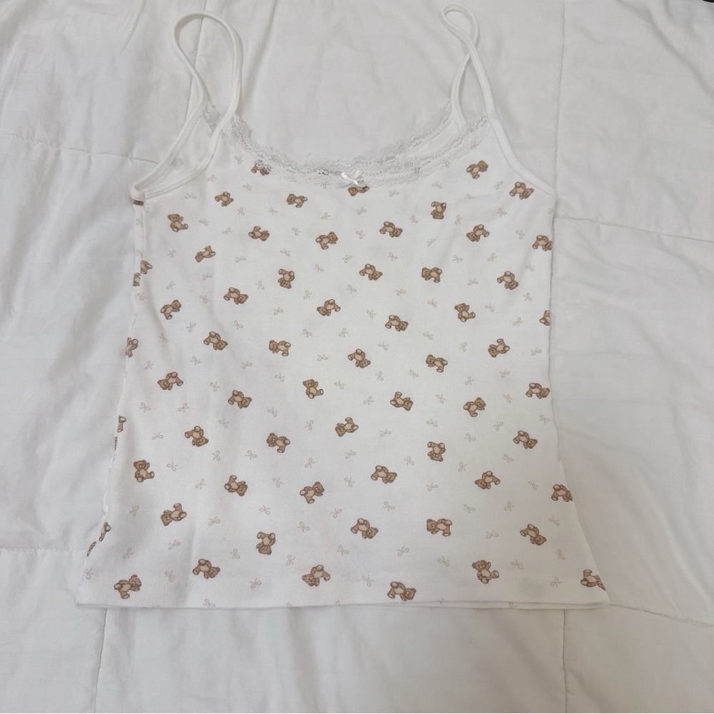 Brandy Melville John galt bear and bow tank